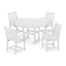 Polywood Traditional Garden 5-Piece Dining Set, White
