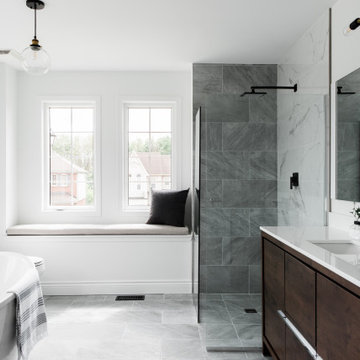 Corner Master Bathroom - Leann Ban Interiors
