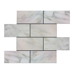 Honed Calacatta Gold Italian Marble 6x12 Subway Tiles - Home Accessories & Decor
