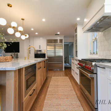 White Oak Kitchen with White Cabinetry & Modern Details