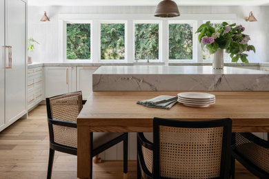 Transitional dining room photo in Seattle