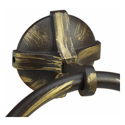 Secret Bath. Towel Ring. Brown oxide and gold patina. Toledo Collection - Towel Rings