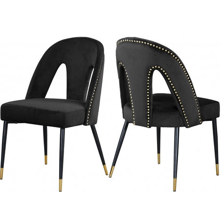 Akoya Velvet Dining Chair, Set of 2, Black