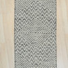EORC Black Handwoven Wool Punja Kilim Rug 2' x 8'
