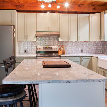 Modern/Country/Contemporary Pistachio Kitchen Remodel w/Chantilly Kitchen Island