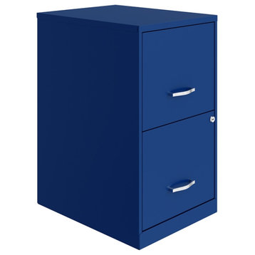 Space Solutions 18in 2 Drawer Metal File Cabinet Classic Blue