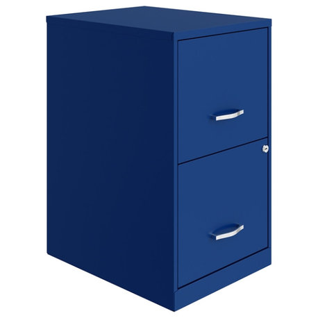 Space Solutions 18in 2 Drawer Metal File Cabinet Classic Blue