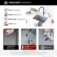25 inch Dual Mount Single Bowl Gray Granite Laundry Sink S-825L