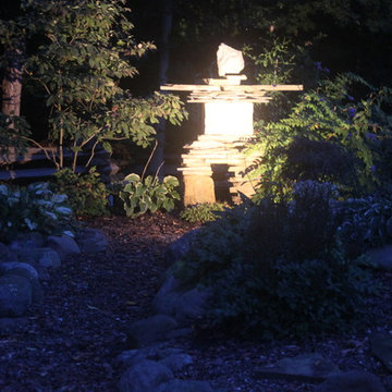Stone statue lighting in Cleveland's Aurora OH