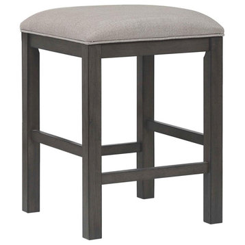 Shades of Gray 24 in. Gray Contemporary Backless Wood Frame Bar Stool with...
