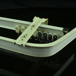 CHR8225 Ivory Bendable Double Curtain Tracks/Rails with Valance Track Wall Mount - Window Treatment Accessories