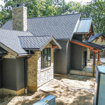 6-inch Bronze Half-Round Gutters with Leafguard and Round Downspout