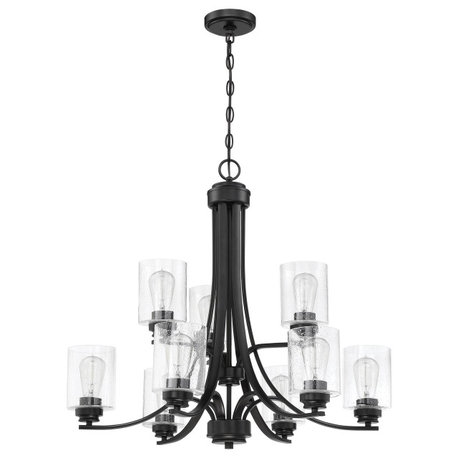 Bolden 9-Light Transitional Chandelier in Flat Black