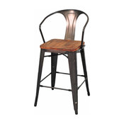 Grand Metal Counter Chairs, Set of 4, Gunmetal