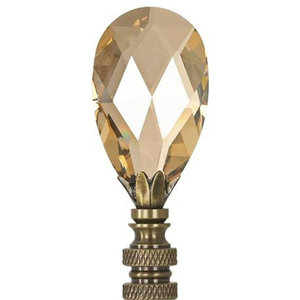 LAMP FINIAL-STUNNING LEADED CRYSTAL LAMP FINIAL-GOLDEN TOPAZ 