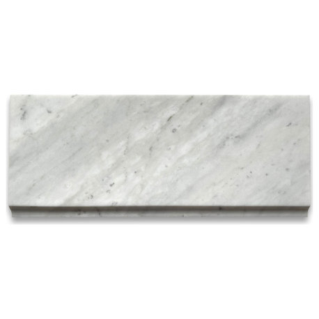 Carrara White Marble Venato Carrera Baseboards Trim 5"x12" Polished, 1 piece