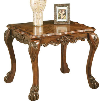 Acme Dresden Traditional End Table, Cherry Oak 12166