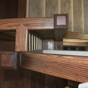 Elegant staircase (wooden treads & horizontal steel), Vienna, VA 22180