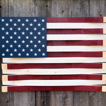 Wine Barrel American Flag