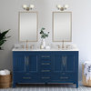 Kendall Blue Bathroom Vanity, 60", Vanity With Top