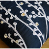 Willow Design Navy Blue Shams, Art Silk 24"x24" Pillow Shams, Navy Blue Willow
