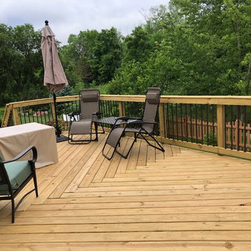Pressure Treated Pine Deck with Bronze Pickets in Antioch, IL