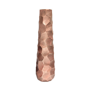 Tapered Pounded Metal Vase, Copper