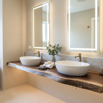 Customizable Live Edge Walnut Vanity Tops, Made-To-Order
