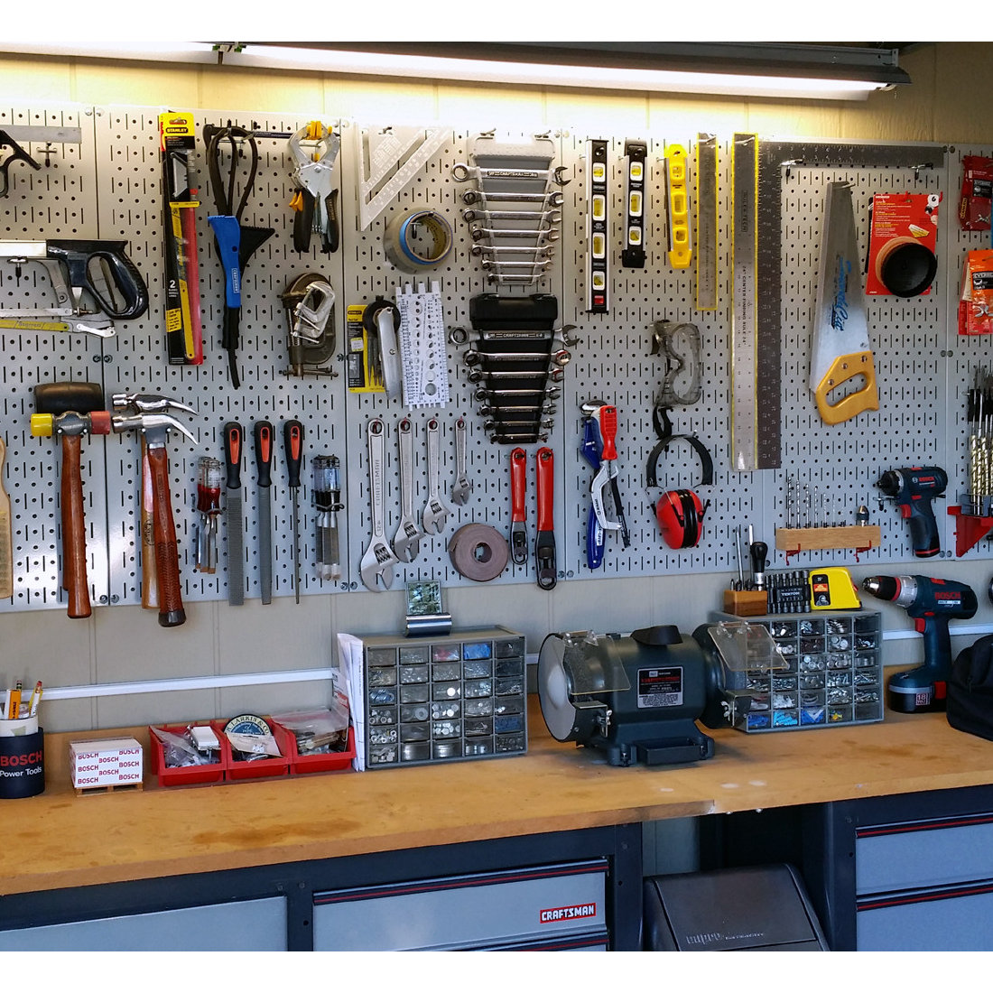 Wall Control Gray Garage Pegboard for Tool Storage