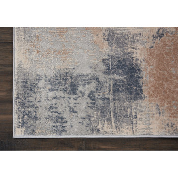 Nourison Rustic Textures 5'3" x Round Beige/Grey Modern Indoor Area Rug