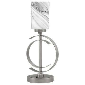 1-Light Table Lamp, Graphite Finish, 4" Onyx Swirl Glass