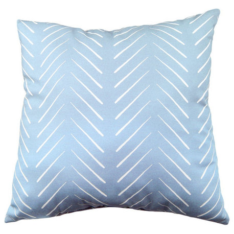 Chevron Columns Double Sided Pillow, Light Blue, 16x16