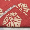 Enzo Medallion  Hand Woven Dhurrie Rug Red Modern Carpet