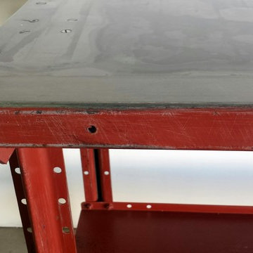 Vintage Industrial Steel Island Desk Table Work Bench
