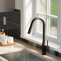 Karran KKF140 1-Handle Pull-Down Sprayer Kitchen Faucet, Matte Black