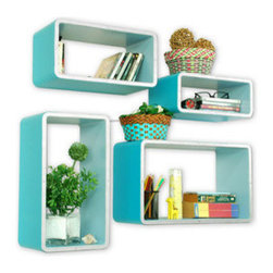 Floating Compartment Shelves - Set of 4 - Display And Wall Shelves 