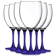 Red Nuance Wine Glassware with Beautiful Colored Stem Accent