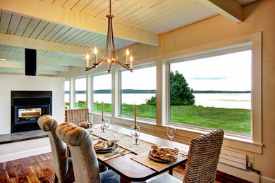 Example of a trendy dining room design in Seattle