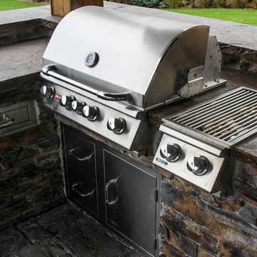 Stainless Steel Grill on Outdoor Kitchen Set