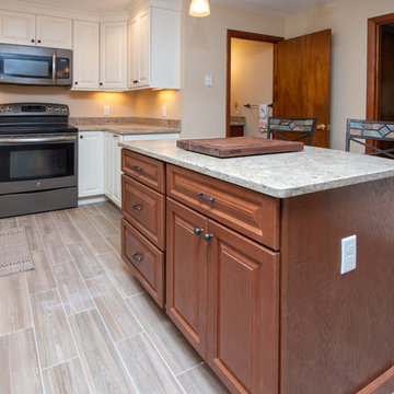 Transitional Crema & Sumatra Kitchen Remodel w/ Anatolia vintage wood floor