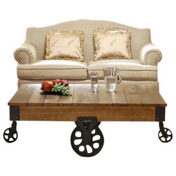 Homelegance Factory 4-Piece Rectangular Coffee Table Set With Iron Base