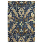 Kaleen - Kaleen Hand-Tufted Brooklyn Wool Rug, Navy, 5'x7'6" - Infuse rich color and impressive design into your home with the Kaleen rug. This piece is skillfully tufted with wool and a unique pattern, and boasts a blend of earthy tones and shades of blue that anchor your room with a calming, relaxed feel.