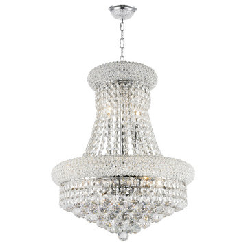 French Empire 8-light Full Lead Crystal Chrome Finish Traditional Chandelier