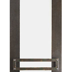2-1/4" Thick Contemporary Mahogany Door Iron Work Low-E Glass - Front Doors