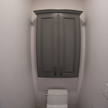 Blue and gray toned wet room