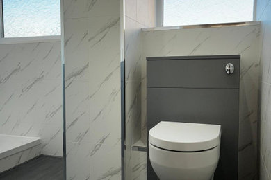 Photo of a modern cloakroom.