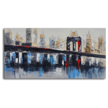 Bridge To Downtown Hand Painted Canvas Art