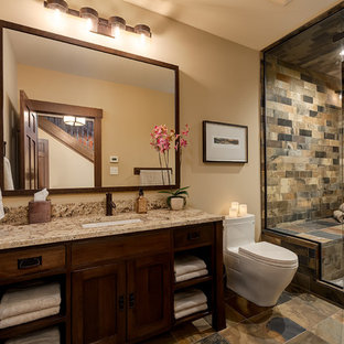 Must See Brown Tile Bathroom With Yellow Walls Pictures Ideas Before You Renovate 2020 Houzz