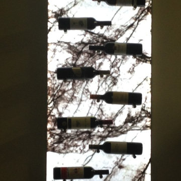 Wine Rack - Ziluo Translucent Marble back lit - Real Stone - Real Light