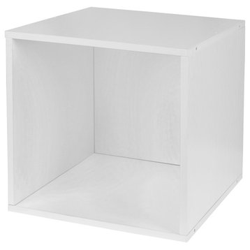 Niche Cubo Stackable Storage Cube - White Wood Grain